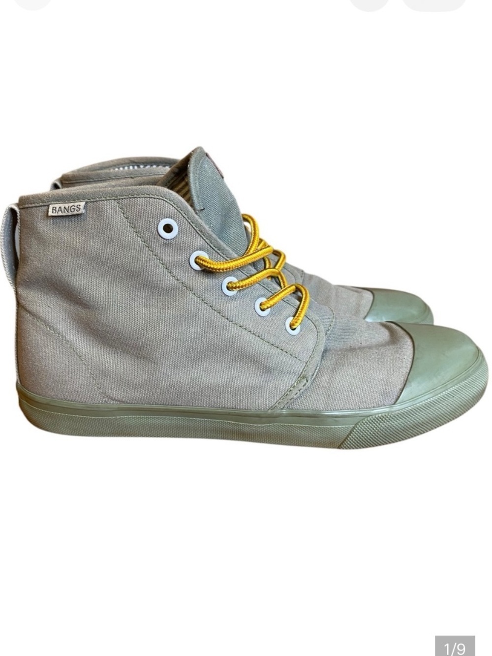 Bangs Sage High Top Canvas Unisex Sneakers Size M8  W9.5